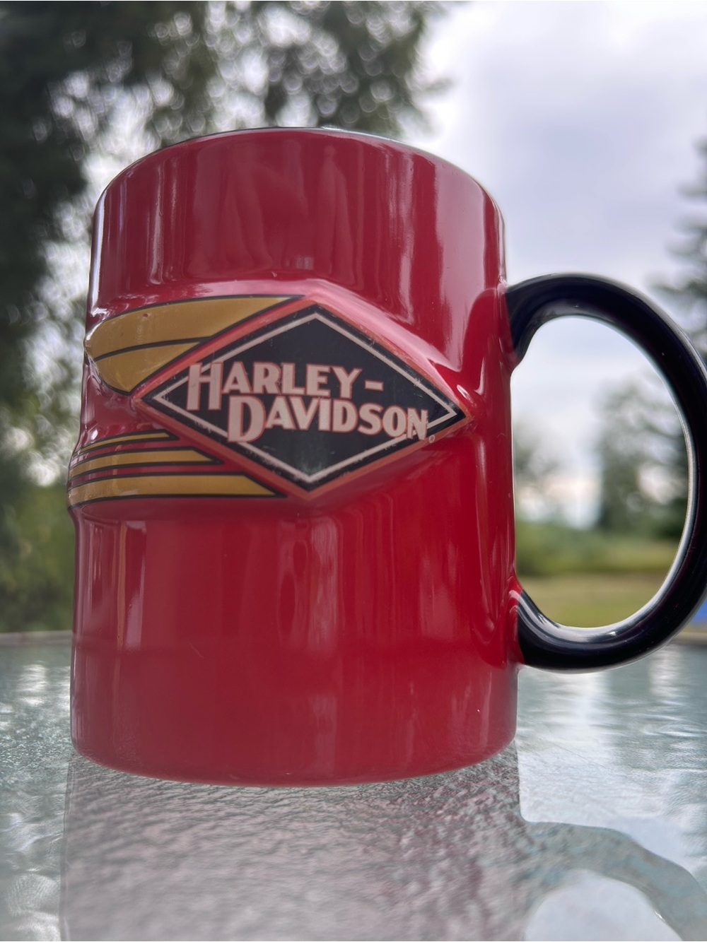 Harley-Davidson 2004 Red Ceramic Mug with Black Handle and Logo
